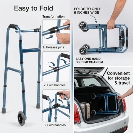 TWO WHEEL FOLDABLE WALKER 2
