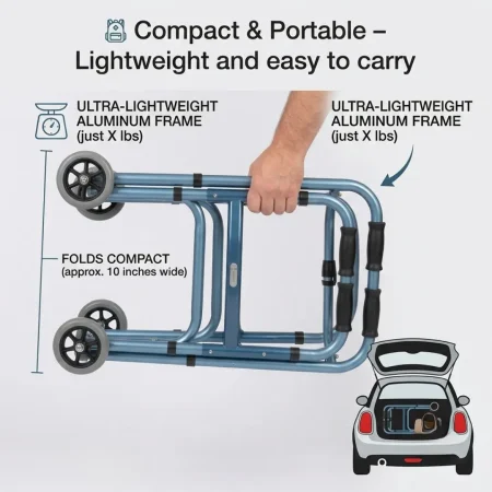 TWO WHEEL FOLDABLE WALKER 3